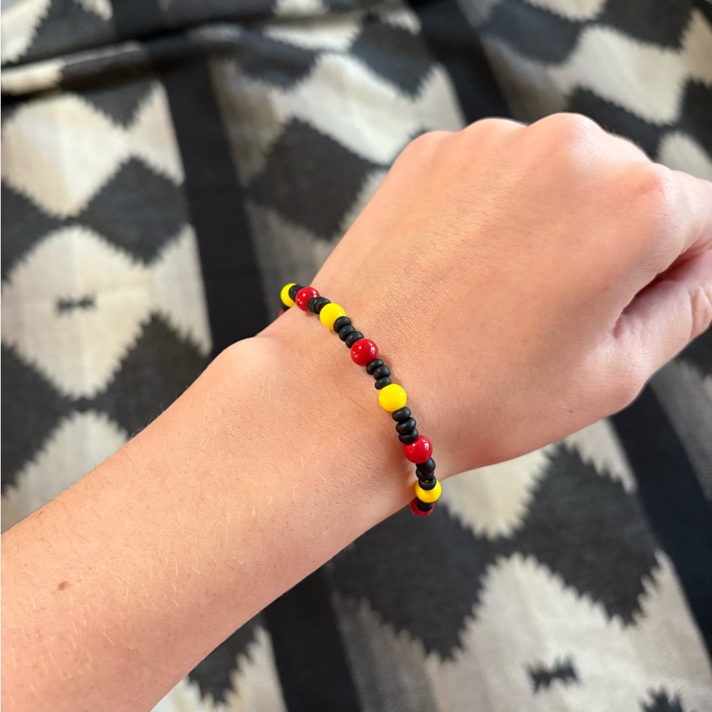 Red and Yellow Kansas City Cheifs Beaded Bracelet